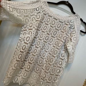 Lace eyelet Saks fifth Avenue blouse